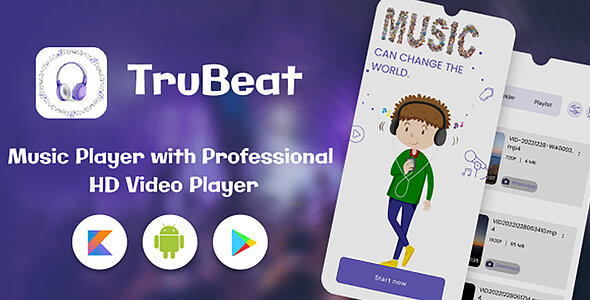 TruBeat - Müzik Çalar ve Video Oynatıcı Android Ap