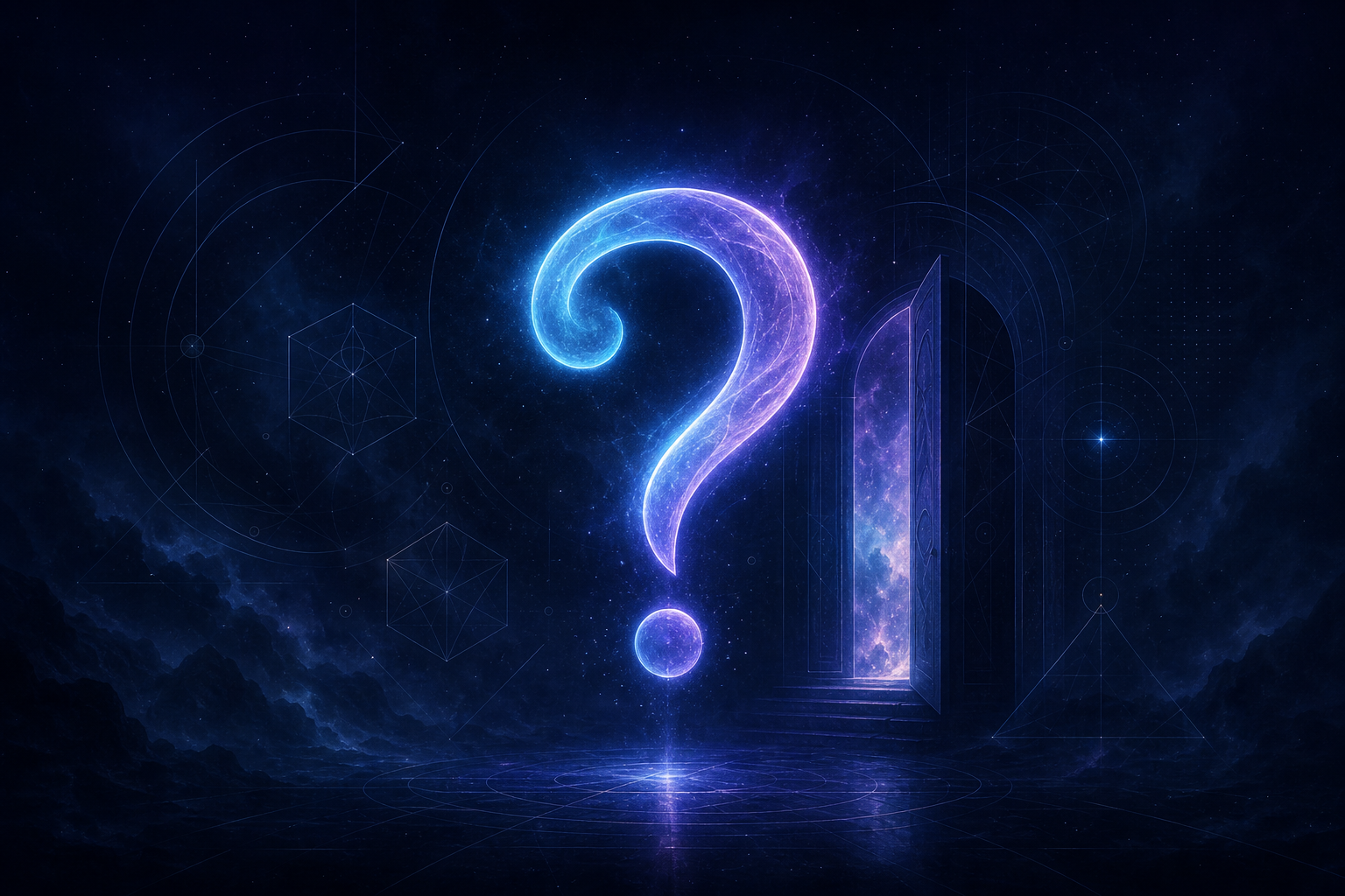 Abstract glowing question mark suggesting a bespoke unknown project
